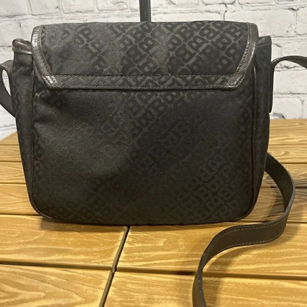 BALLY  Italy Monogram Canvas Leather Shoulder Crossbody Bag